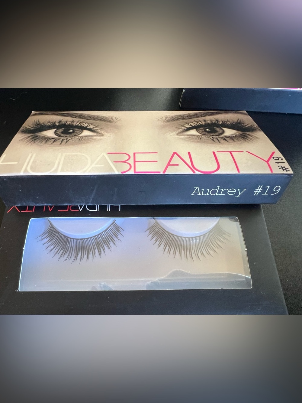 Audrey #19 HUDA Beauty false lashes. 
New in package. Glue is NOT included.